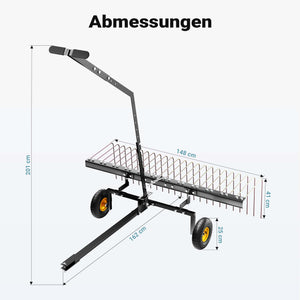 Strigliatore a molle trainato per prato 60" Larghezza di lavoro 148 cm Arieggiatore per trattorini Quad