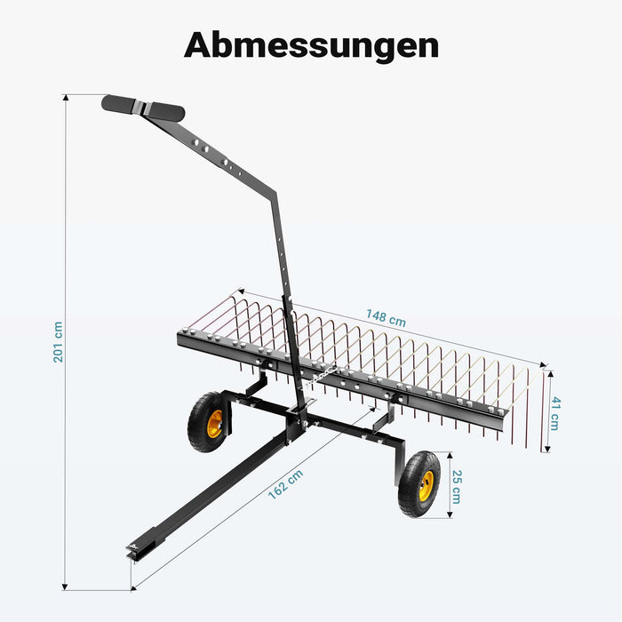 Strigliatore a molle trainato per prato 60" Larghezza di lavoro 148 cm Arieggiatore per trattorini Quad