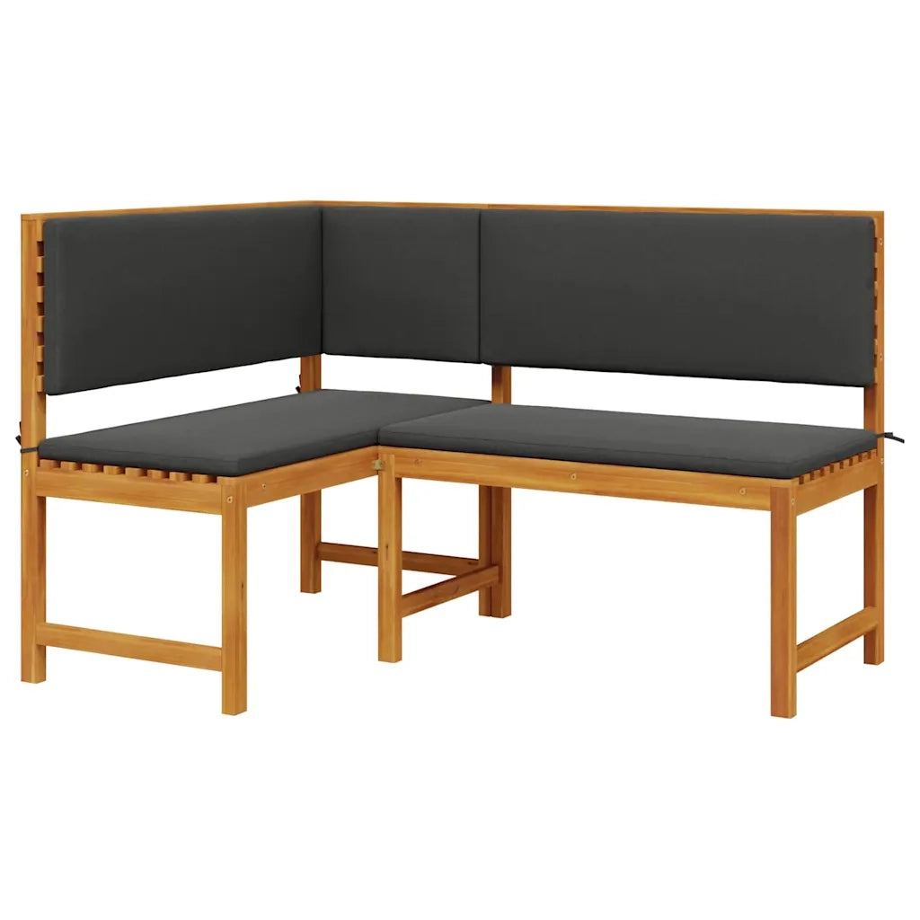 Set Panchina da Giardino 4 pcs Marrone Legno di Acacia Massello 3329102