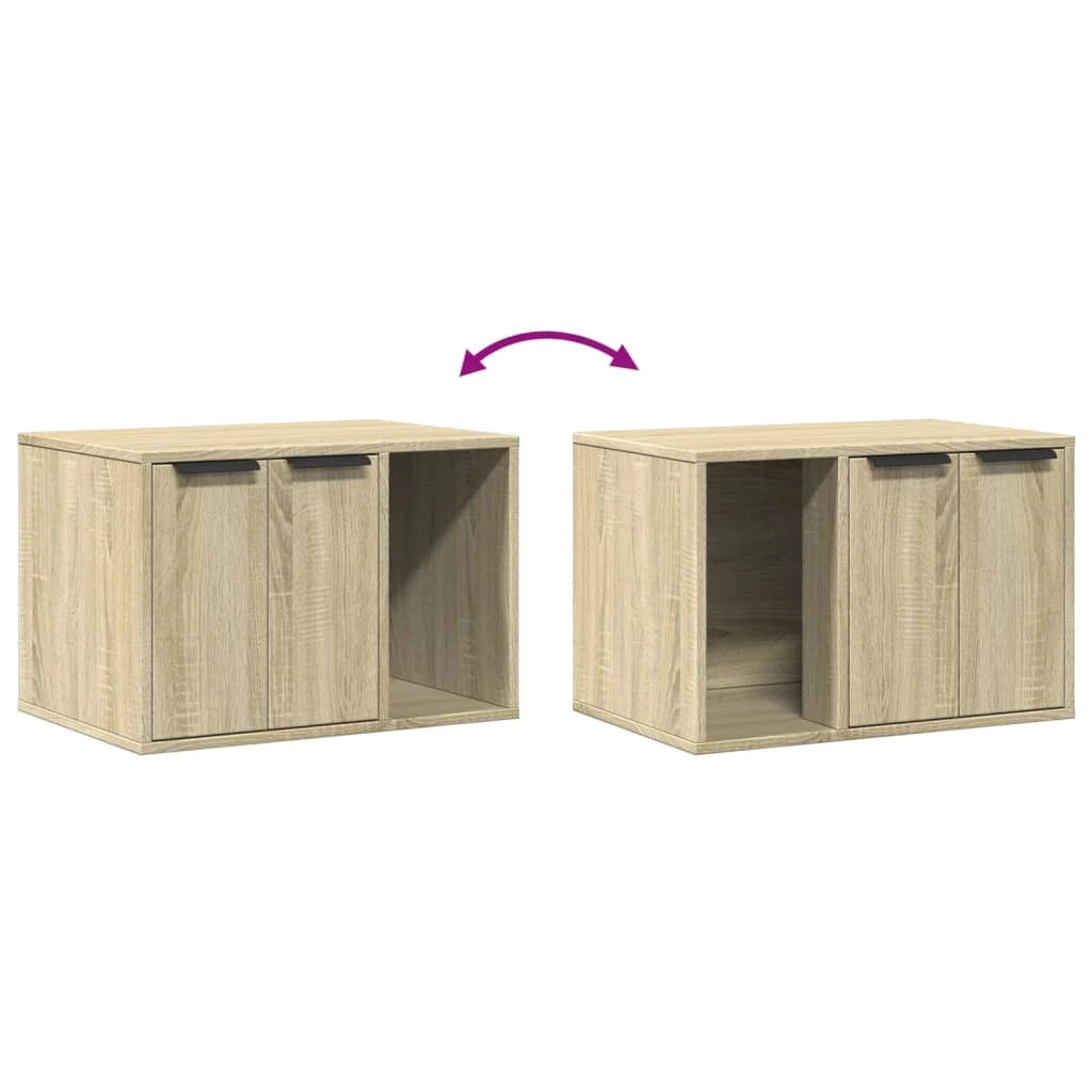 Mobiletto per lettiera per gatti in legno ingegnerizzato Sonoma marrone 02_0043341