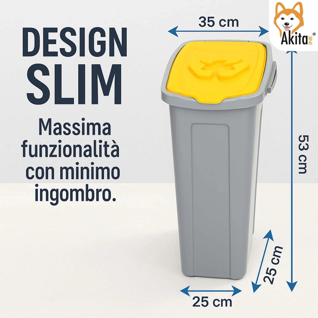 Akitaink Set 3 Pattumiere Slim Differenziata