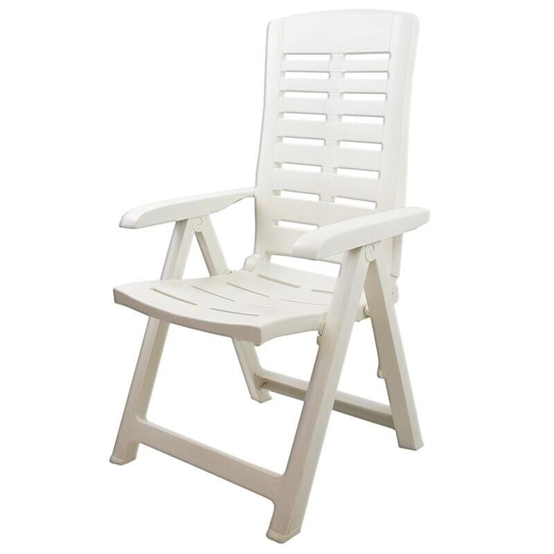 MAURY'S POLTRONA PIEGHEVOLE YUMA IN RESINA A 5 POSIZIONI IN COLORE BIANCO 60 X 61 X 109 CM