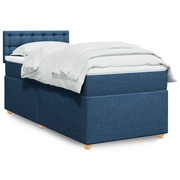 vidaXL Giroletto a Molle con Materasso Blu 90x200 cm inTessuto
