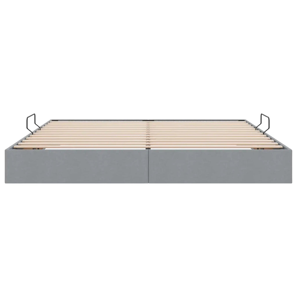 Letto ottomano Grigio chiaro 200 x 200 cm Tessuto 3442844