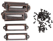 Etichette per Lade Antiche Stile - 20 pezzi - Orefice per Etichette - Autoadesivo - Metallo - Decorativo - Inclusi Viti - Orefici per Etichette