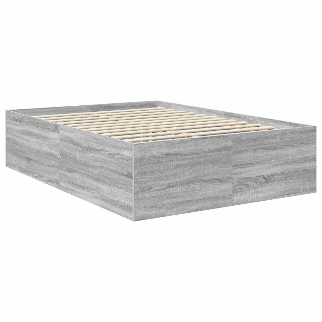 Struttura del letto con testiera Grigio Sonoma 140 x 190 cm