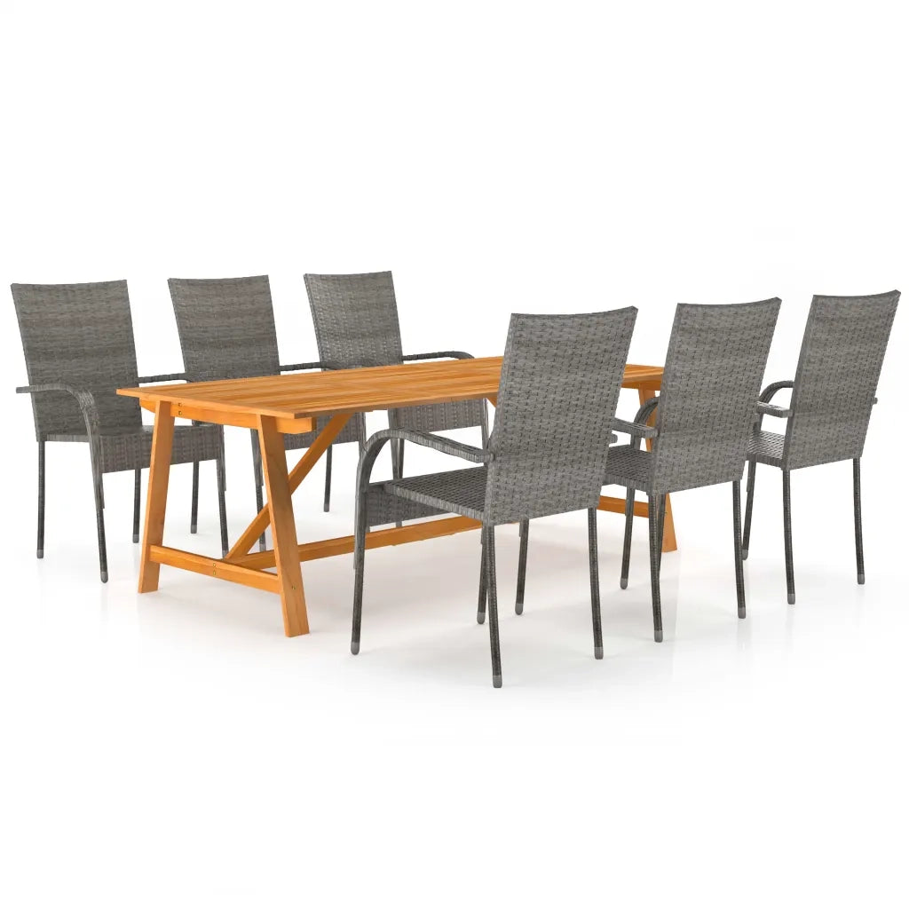 Set da Pranzo da Giardino 7 pz Grigio cod mxl 43671