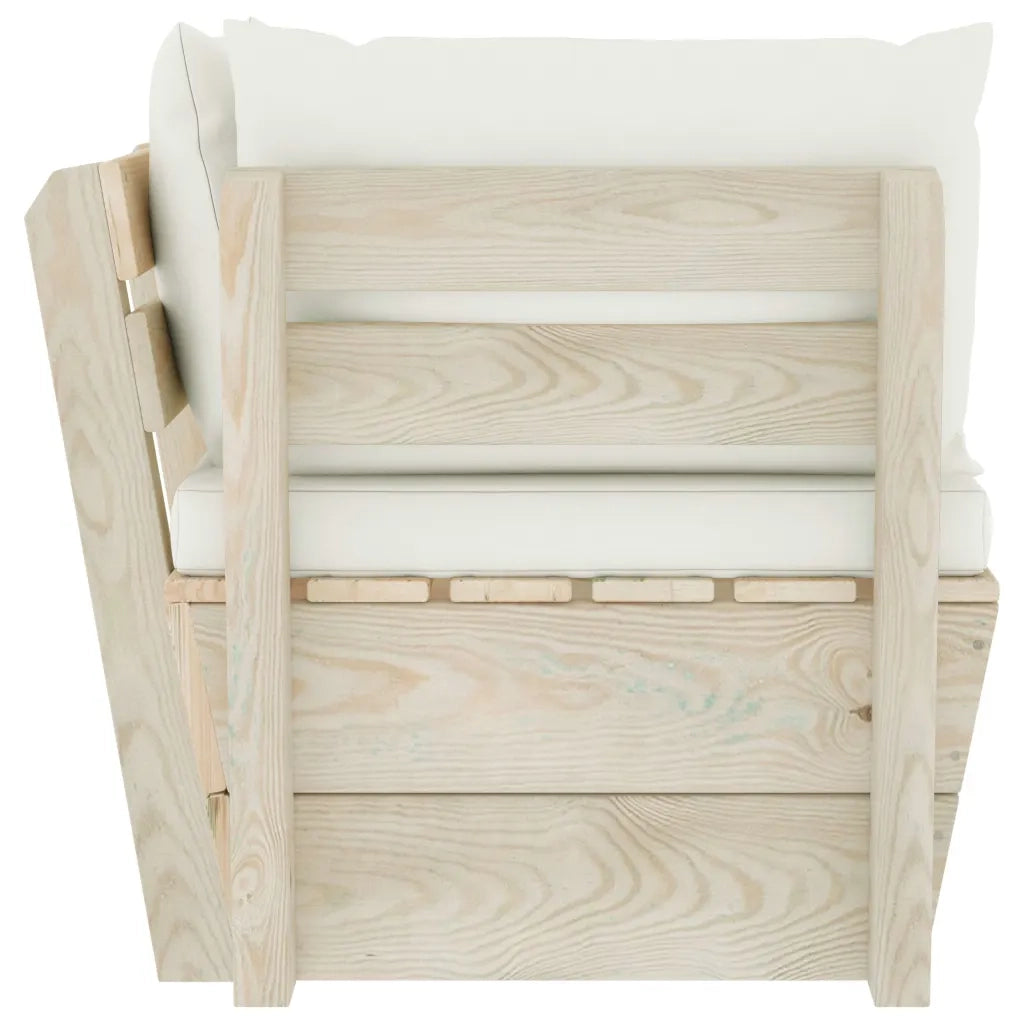 Divano Angolare da Giardino su Pallet e Cuscini Legno di Abete 3063350