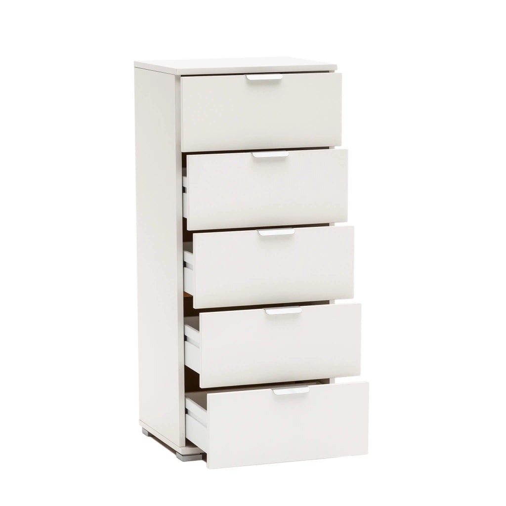 MOBILETTO CON 5 CASSETTI IN COLORE BIANCO 45 X 38 X H103 CM