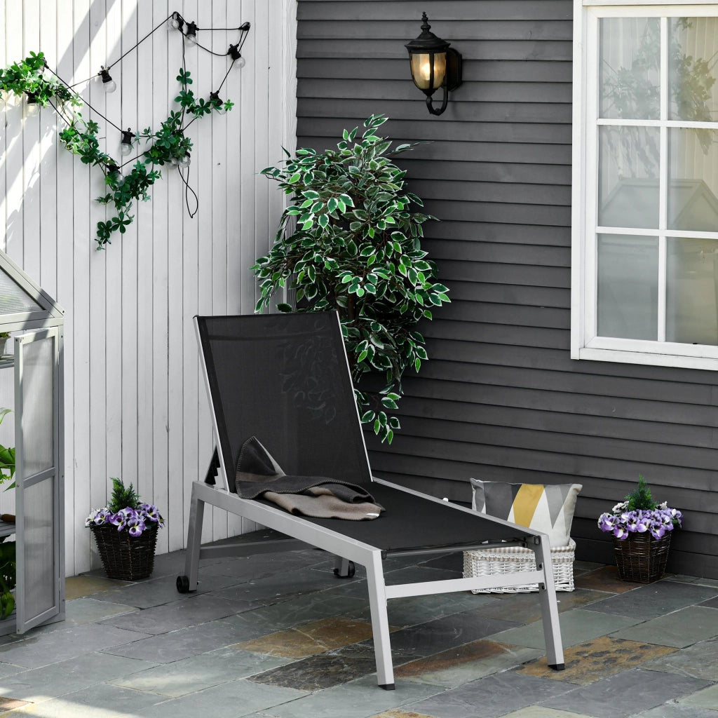 Lettino Sdraio Prechiuso ¨C Zephmum ¨C Nero Grigio 169x65x102