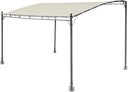 Pergola rettangolare parete 3x4 mt da esterno giardino in ferro telo ecrù 180gr resinato Tomaino
