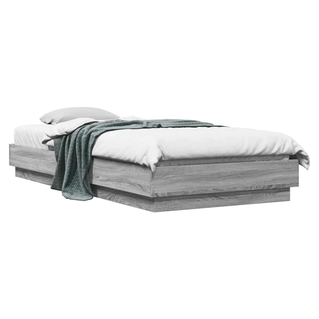 Struttura letto a pavimento Sonoma grigio 80 x 200 cm