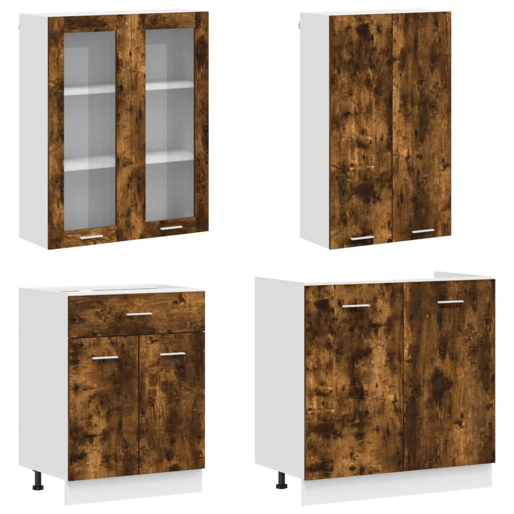 Unità Cucina LYON 8 pz Rovere Fumo Legno ingegnerizzato 3438519