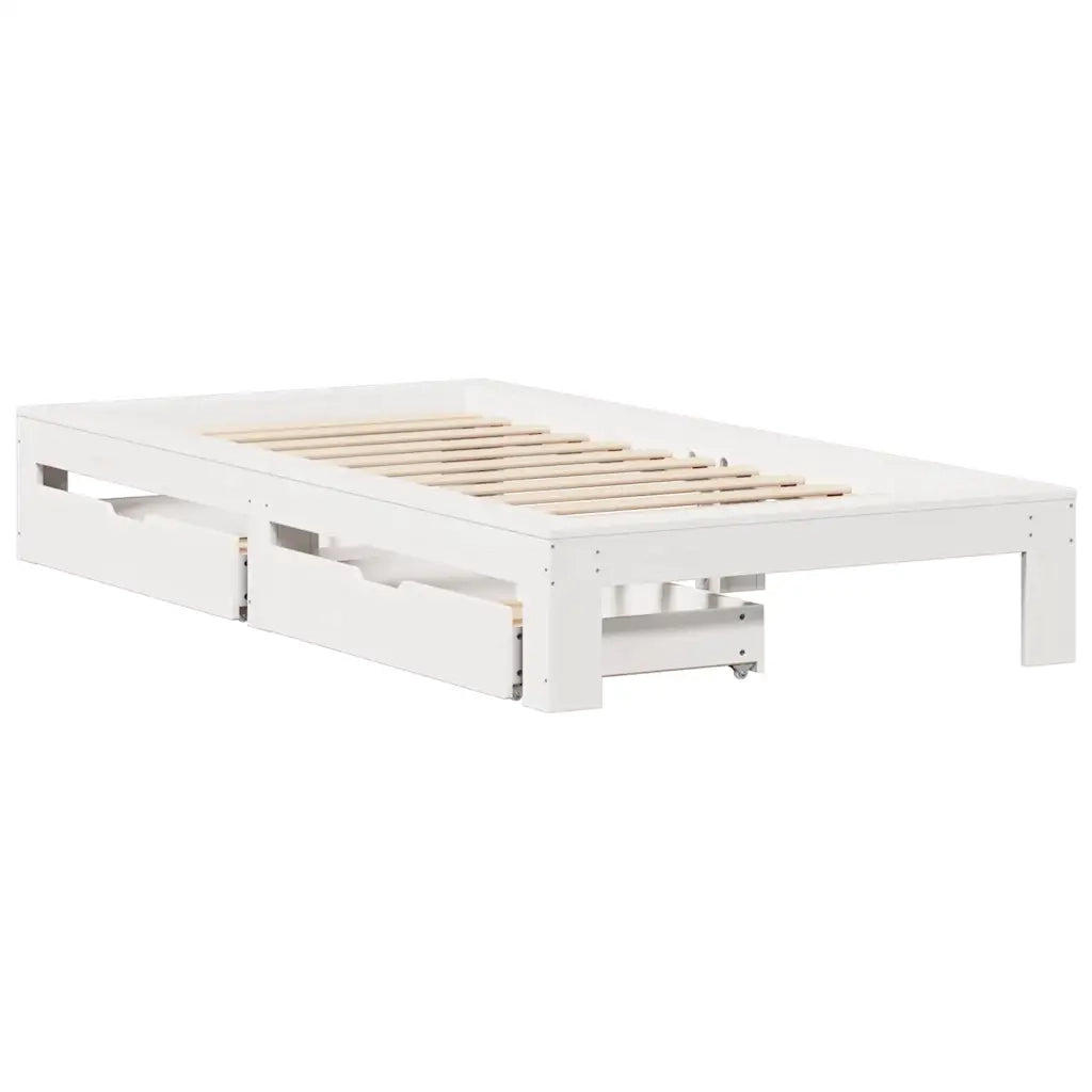 Giroletto senza Materasso Bianco 75x190 Legno Massello di Pino 3309024