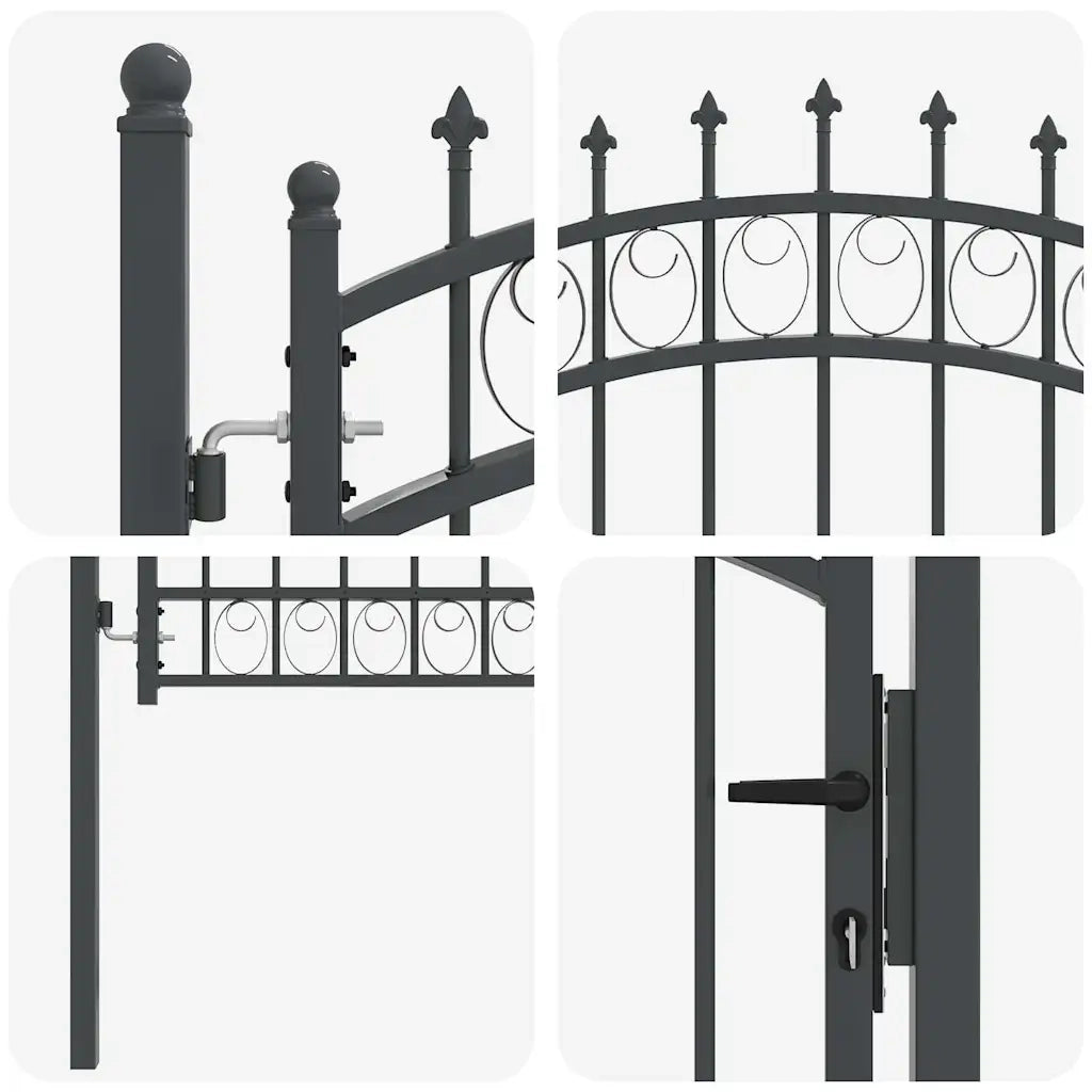Cancello della recinzione con punte EMMEN 125 x 100 cm CFW4088340