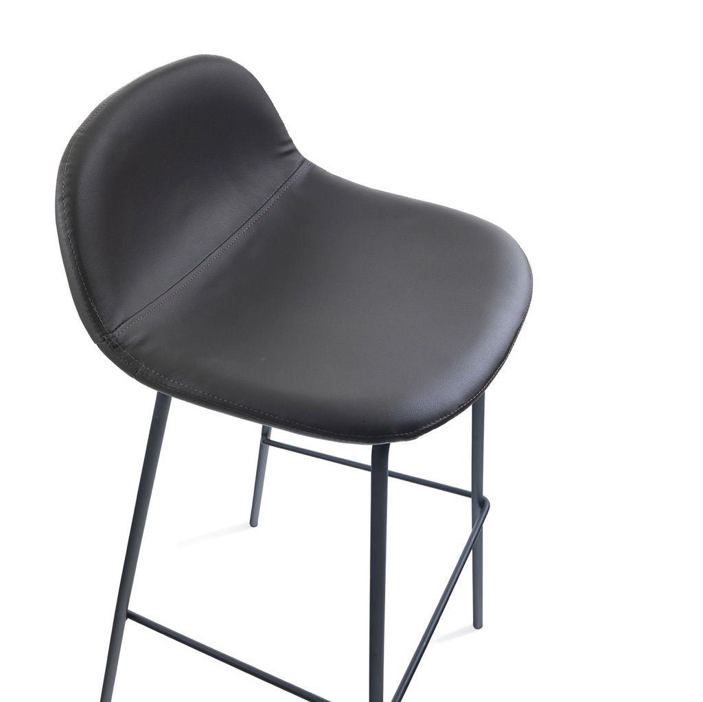 Set 2 Sgabelli 42x43x91,5 cm in Similpelle Marrone