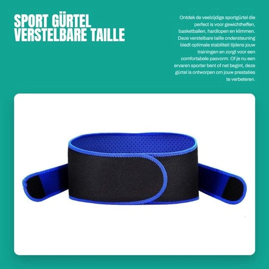 Cinturino Sportivo Adattabile - Supporto della Colonna Vertebrale - Sostegno della Schiena - Sostegno - Sollevamento dei Pesi - Attività Fitness - Corsa