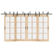 Kit di Binari per Porte Scorrevoli 400 cm Acciaio Nero 3295742