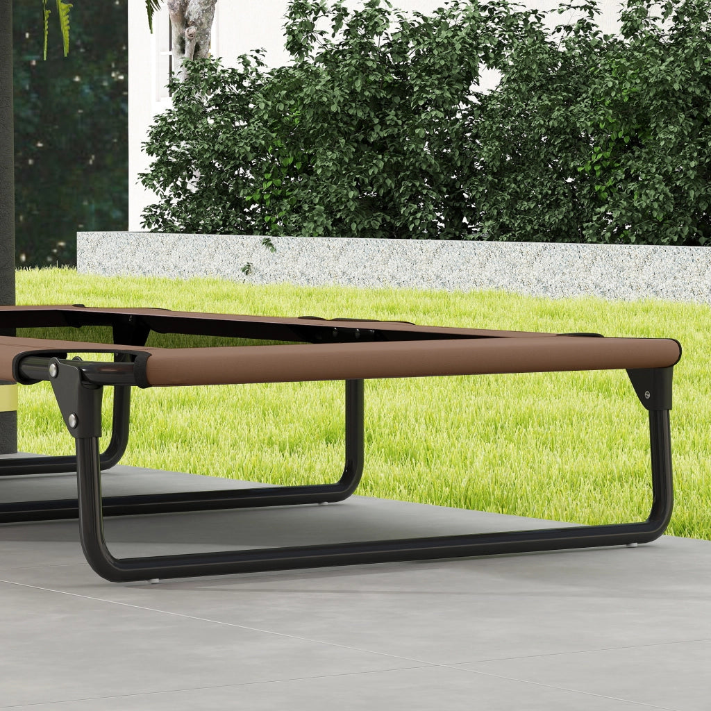 Letto per Cani Grandi Pieghevole 107x61x20 cm da Interno ed Esterno con Tessuto a Rete Marrone