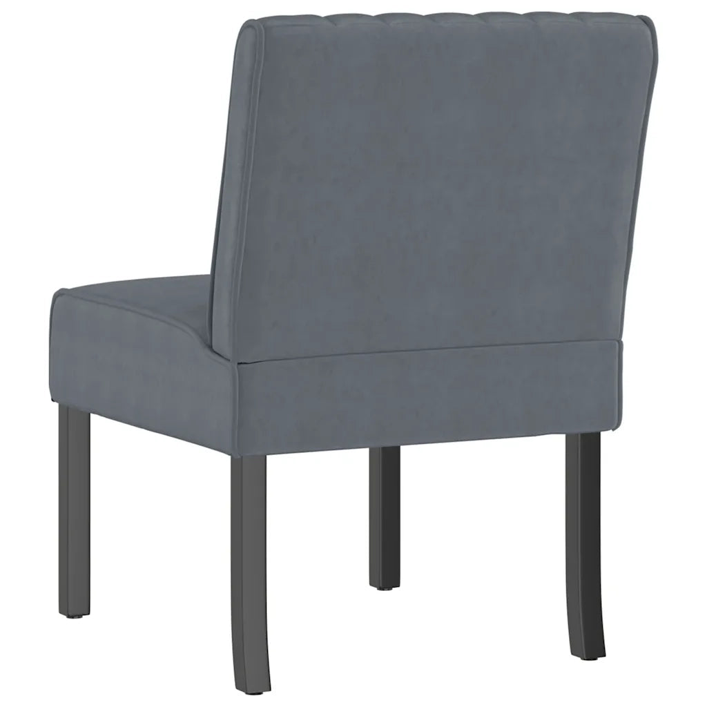 Poltrona | Sedia Pantofola Grigio Scuro in Velluto