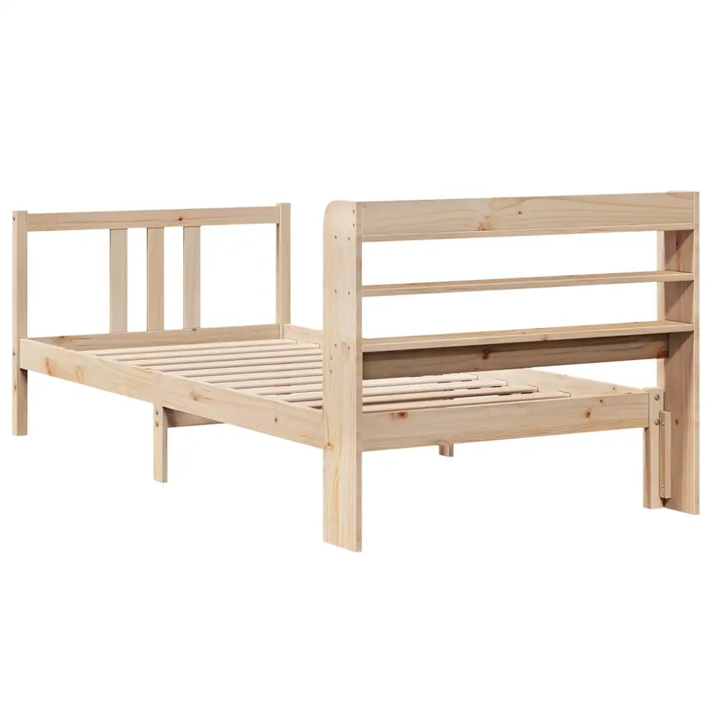 Giroletto con Testiera 75x190 cm in Legno Massello di Pino 3306694