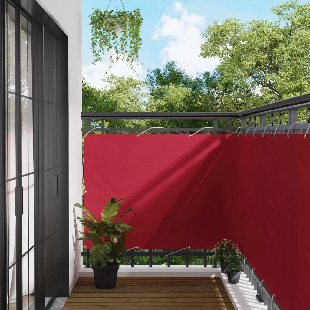 Schermo da balcone | Paravento da Balcone Rosso 110 x 1000 cm Tessuto Oxford
