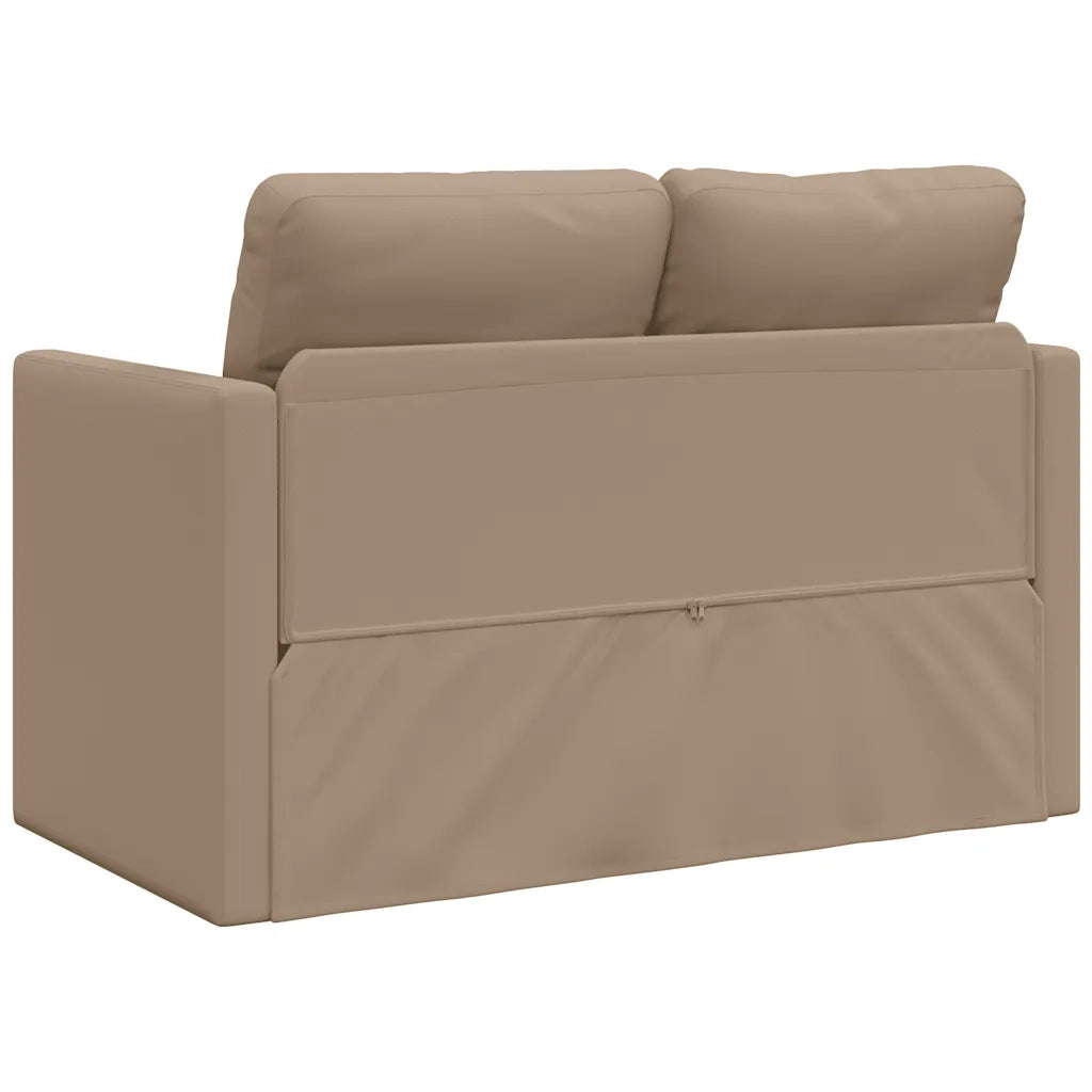 Divano Letto da Terra 2 in 1 Cappuccino 112x174x55cm Similpelle 353976