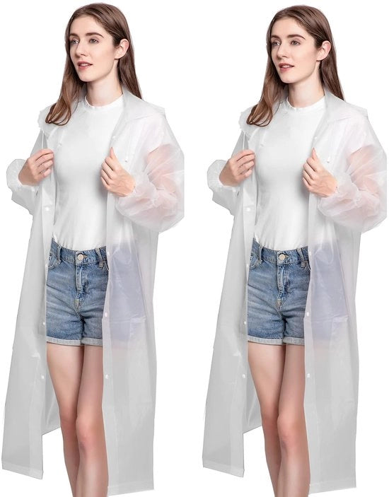 Poncho impermeabile per donne e uomini - multifunzionale e compattabile - 2 pezzi