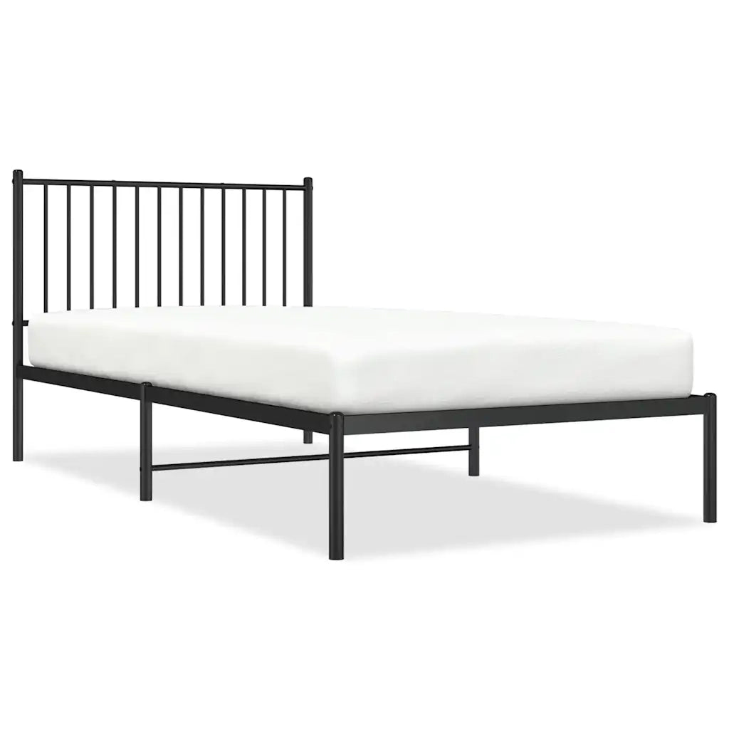 Giroletto con Testiera Metallo Nero 100x200 cm 350859