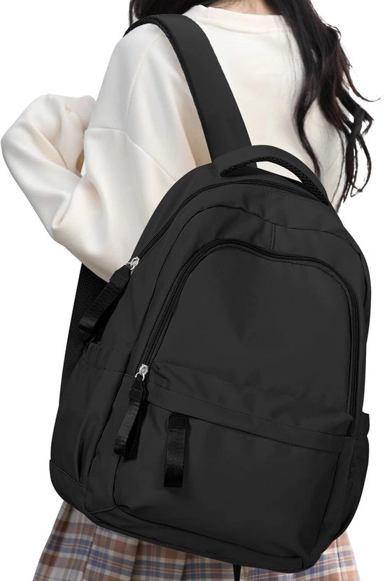 Borsa da Spalla per Donna, Casual, per Scuola, per Viaggio, Impermeabile, 14 Pollici, Laptop, Nero