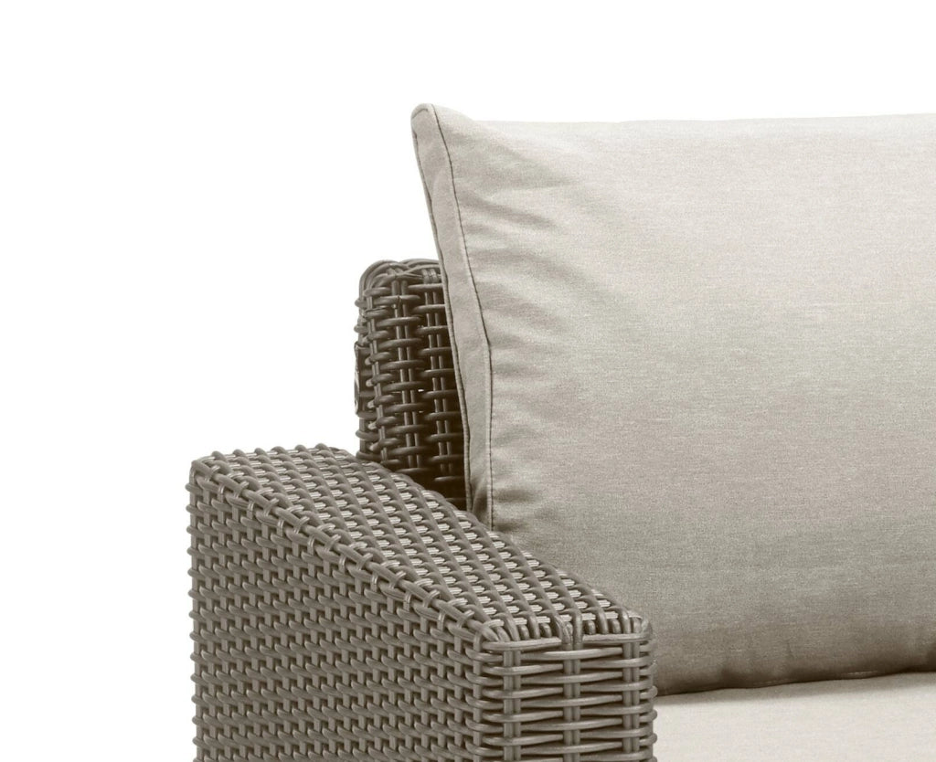 Set di 2 poltrone da esterno Miramichi, Poltroncina da giardino, Seduta outdoor, Poltrona per esterni, 83x68 h72 cm, Tortora