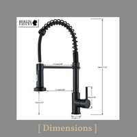 Bernd | Rubinetto Flessibile Catering Black Gold |da cucina in acciaio inossidabile|miscelatore può essere ruotato  360 gradi Alta pressione 2 porte