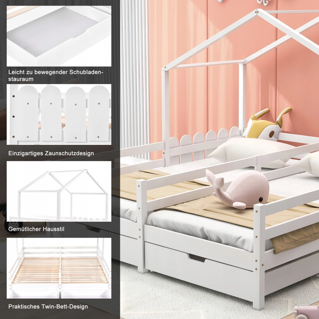 Letto con cassetti - Xylo - 200x90 - Bianco