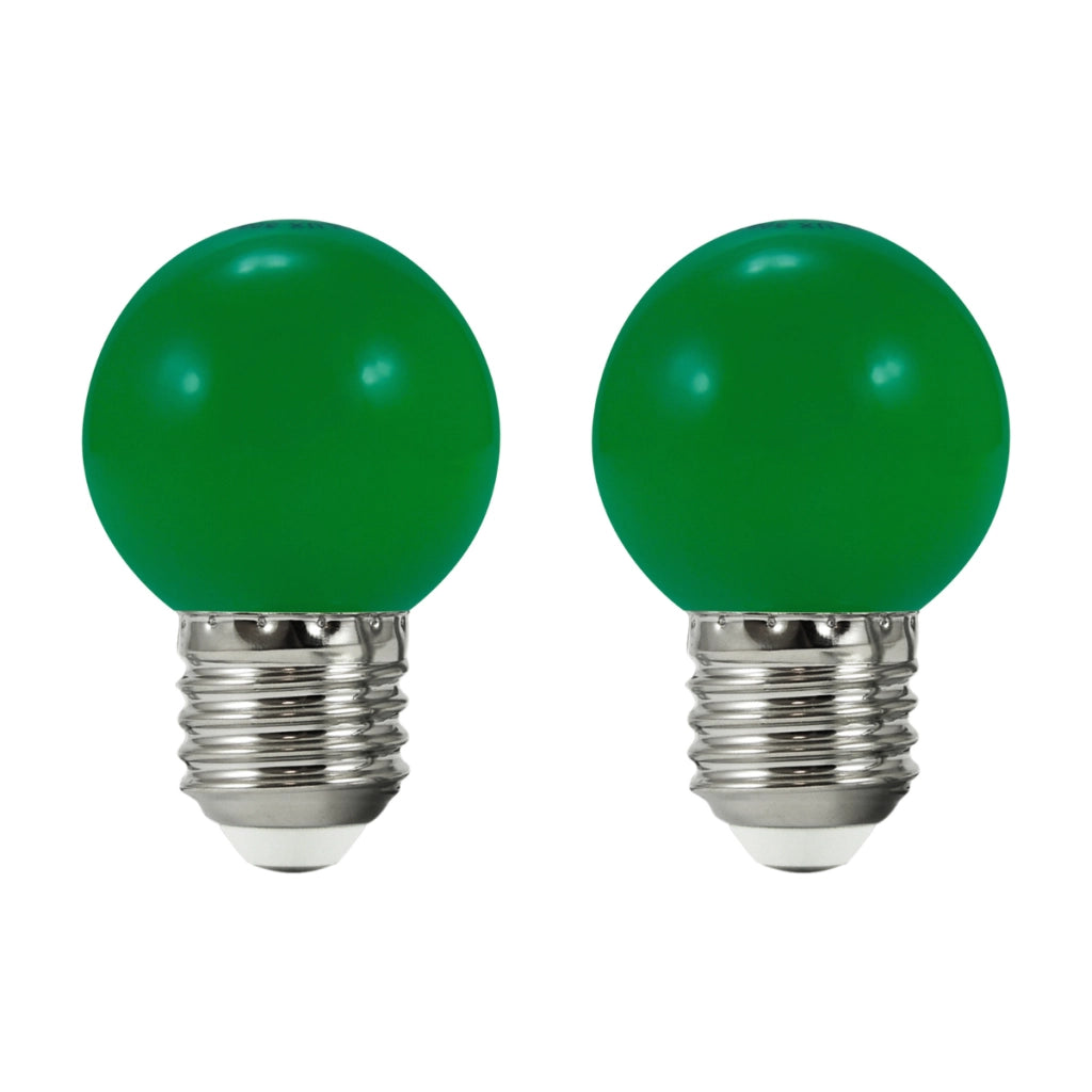 2 Lampadine LED 36V G45 E27 verdi per ghirlanda Polux