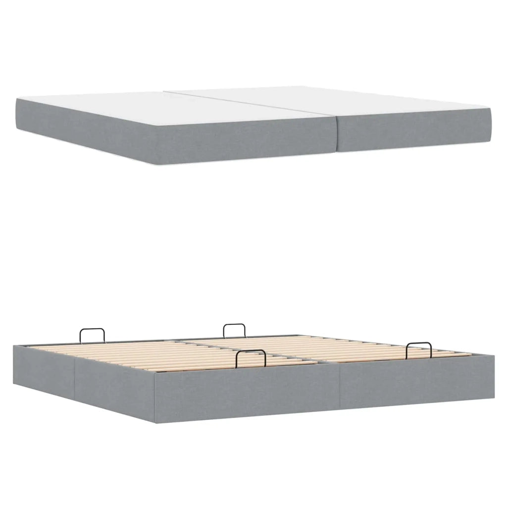 Struttura letto con materasso 2 pcs Grigio chiaro Tessuto