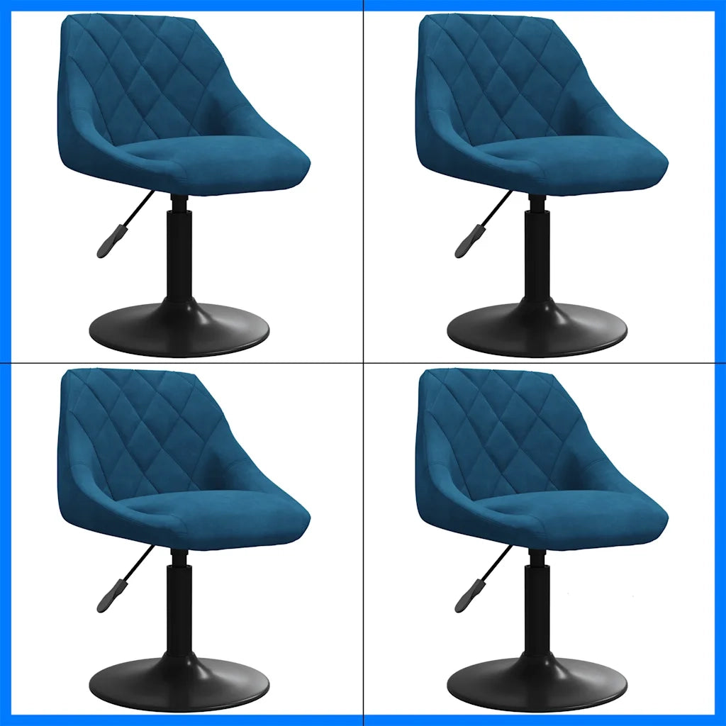 Sedie da Pranzo Girevoli 4 pz Blu in Velluto 3088795