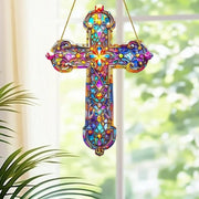 Ombrello Solare in Acrilato – Effetto Vetro Inciso, Ornamento Luminoso Colorato Appeso, Impermeabile e Resistente ai Contatti – Per Esterno, Giardino, Terrazzo – Stile 2