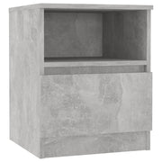 Comodino | Armadio da Notte | Mobiletto da notte Grigio Cemento 40x40x50 cm in Legno Multistrato