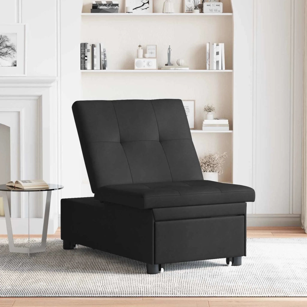 Divano letto | Sof¨¤ letto | Letto singolo Estraibile Nero 194 x 67 x 82 cm Microfibra