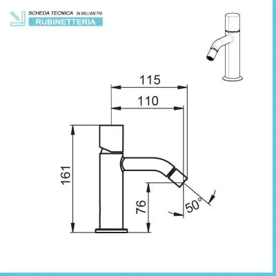 Set miscelatori lavabo alto e bidet senza leva cromato  Gemma