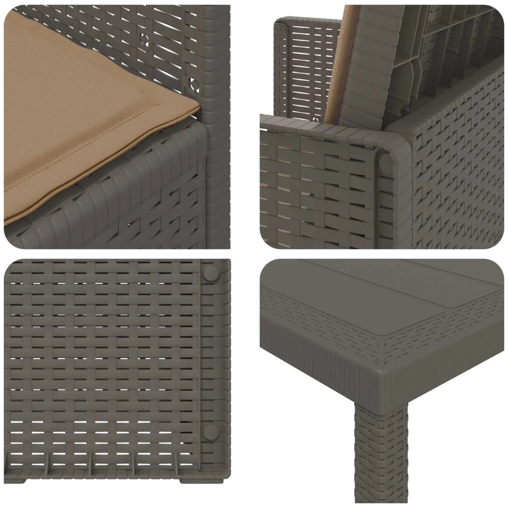 Set da Pranzo per Giardino 7 pcs Grigio chiaro e Tortora PP