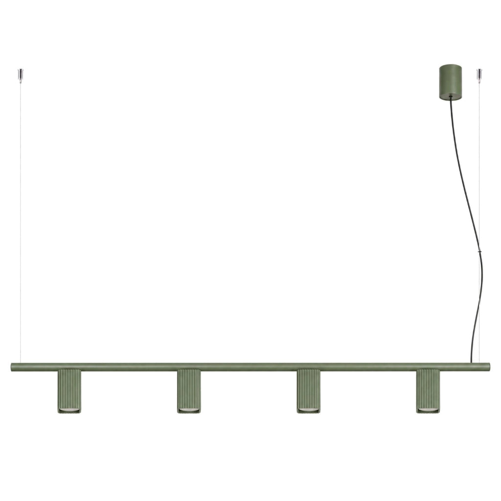Lampadario RAYO 4 verde oliva