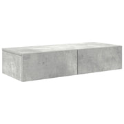 Scaffale a parete | Ripiano a parete | Mensola a parete con Cassetti Grigio 80x33x17 cm in Truciolato
