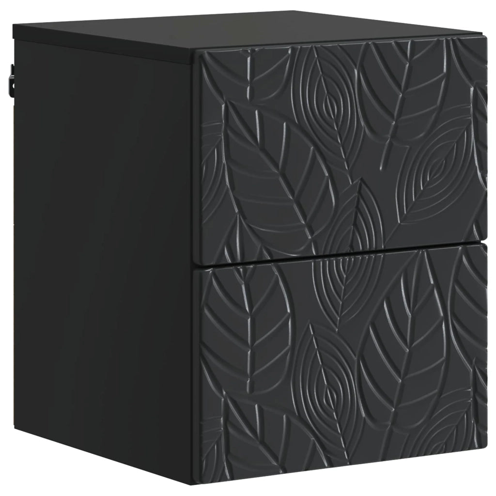 Mobiletto da notte a muro 2 pz Nero 34,5 x 33 x 40 cm 898808