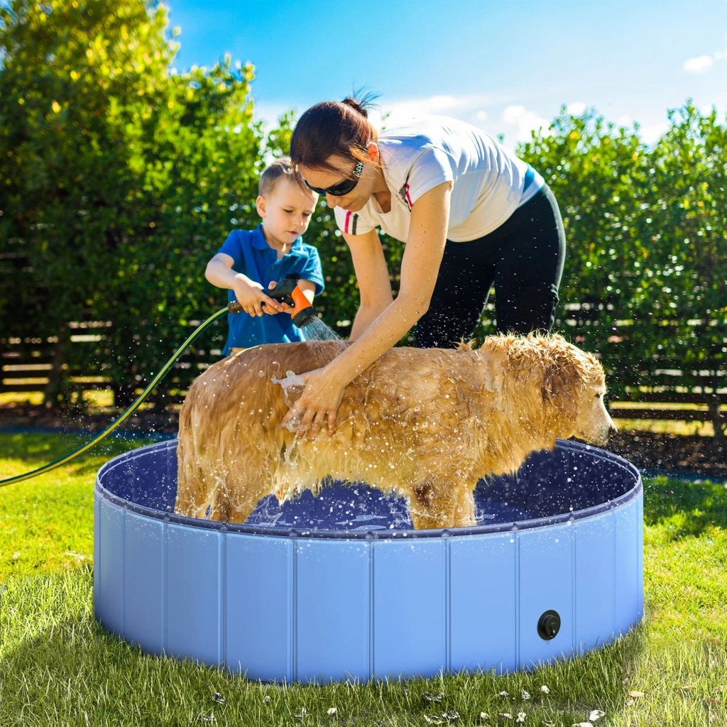 Vasca Pieghevole per Cani Gatti ¨C zephmum ¨C PVC Blu ?120x30 cm