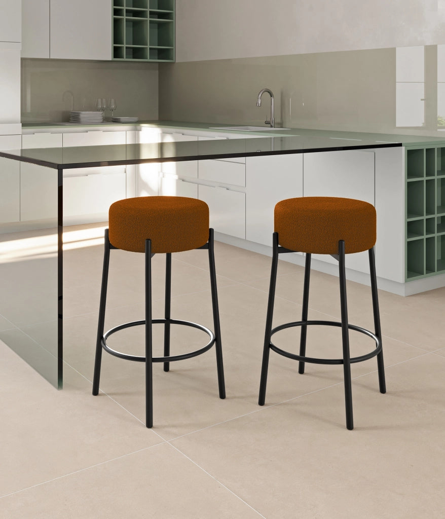 Set 2 Sgabelli Syd 41x41x67 cm in Tessuto Ruggine