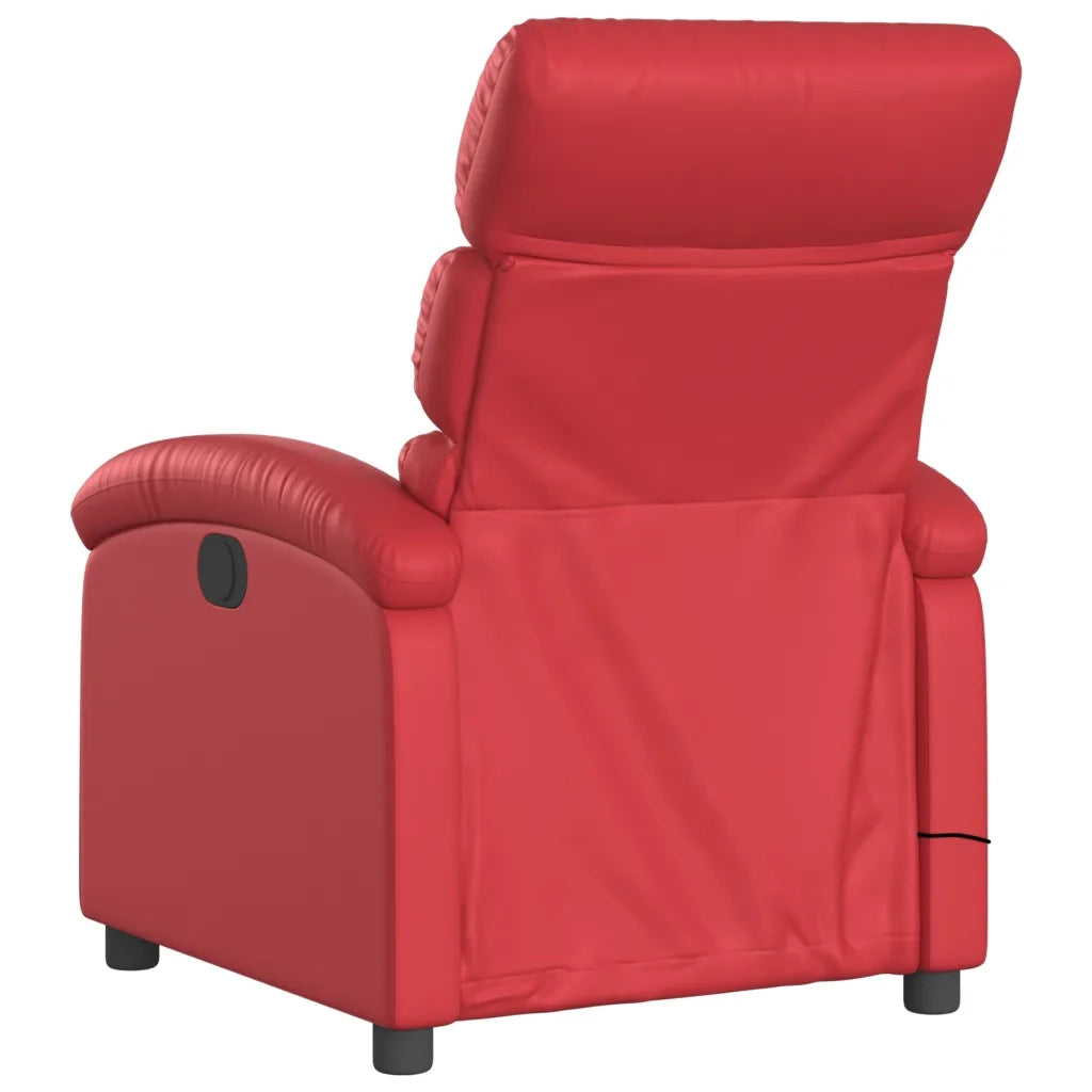 Divano Sedia-Poltrona Massaggiante Reclinabile Rossa in Similpelle 456107