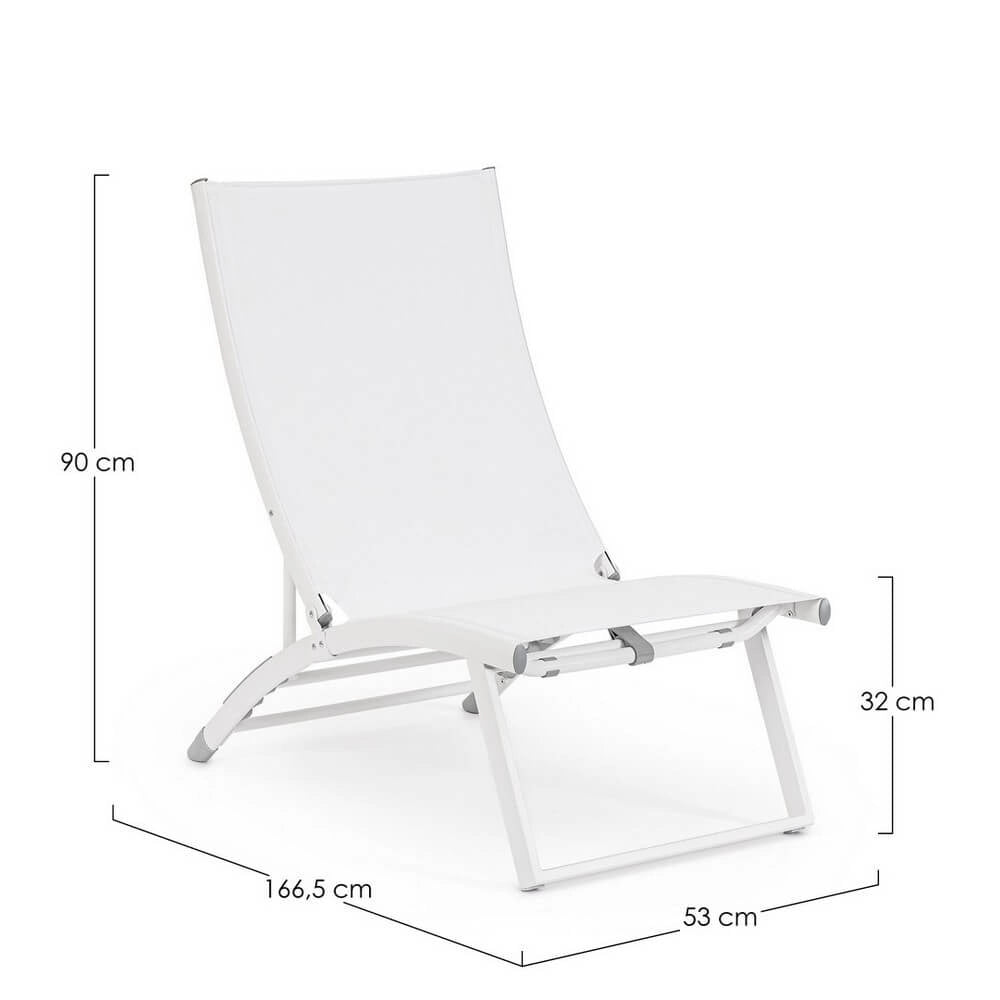 Set di 2 Poltrone Lounge Reclinabili da Esterno in Alluminio e Textilene - TERRA