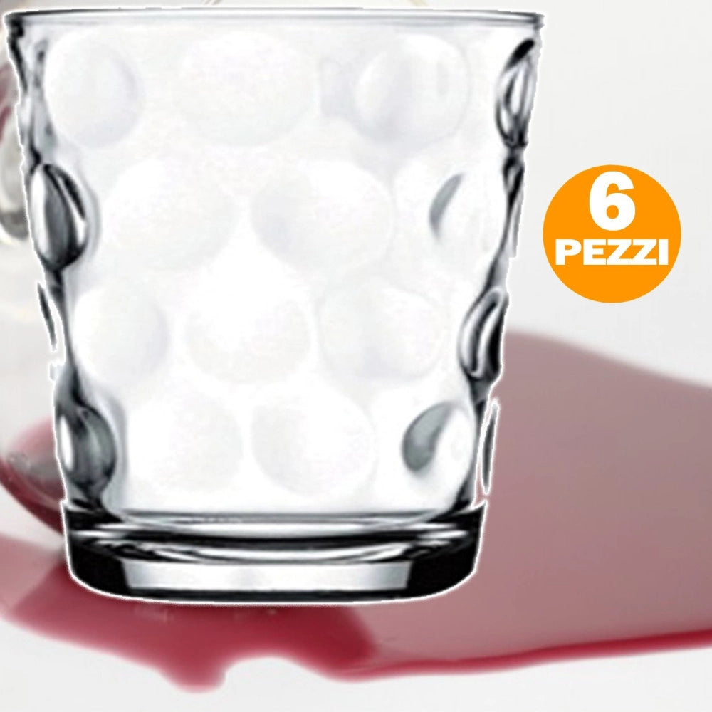 Trade Shop - Set 6 Bicchieri Trasparenti Da Tavola Ristorante Bar Per Acqua O Bibite 250cc -