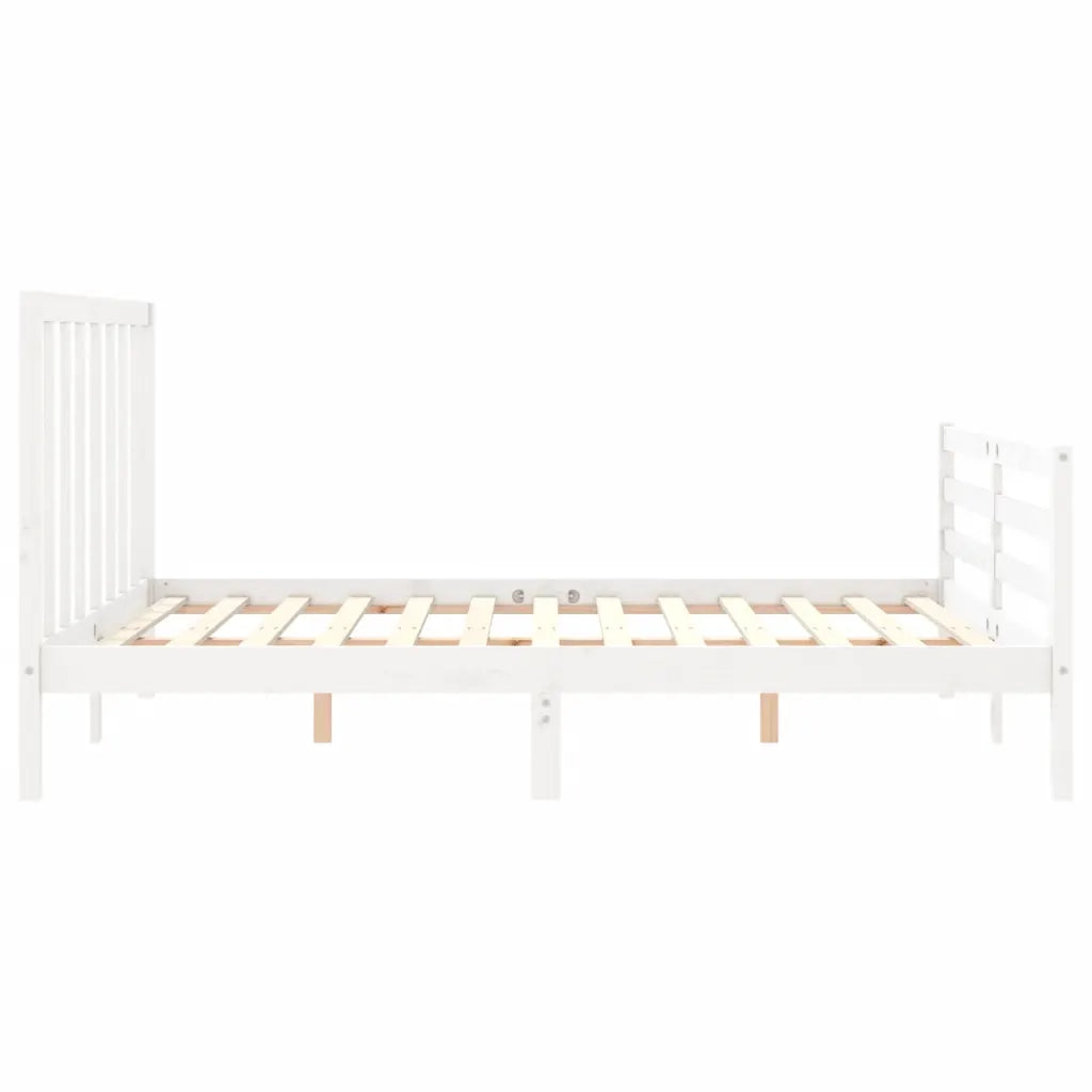 Giroletto senza Materasso-Struttura Letto Bianco 160x200 cm Legno Massello Pino 284580
